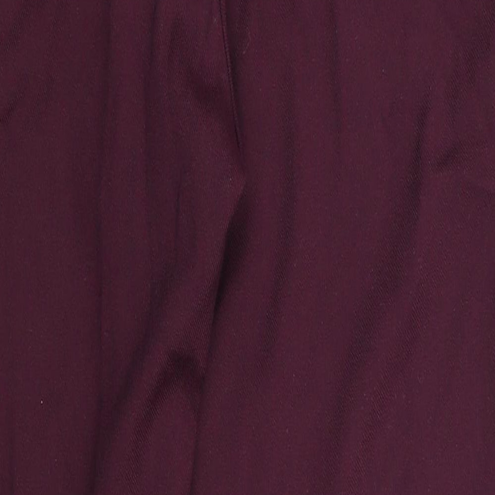 H&M Womens Purple  Polyester Trousers  Size 10 L26 in Regular  - Burgandy
