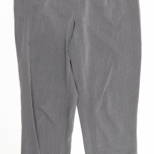 Topshop Womens Grey  Polyester Trousers  Size 10 L26 in Regular  - Light Grey