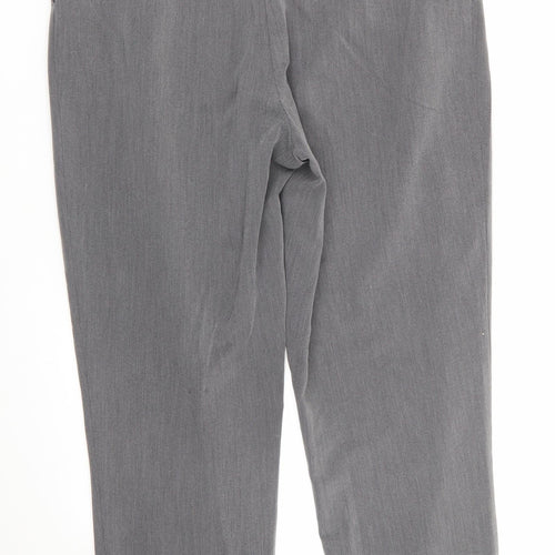Topshop Womens Grey  Polyester Trousers  Size 10 L26 in Regular  - Light Grey