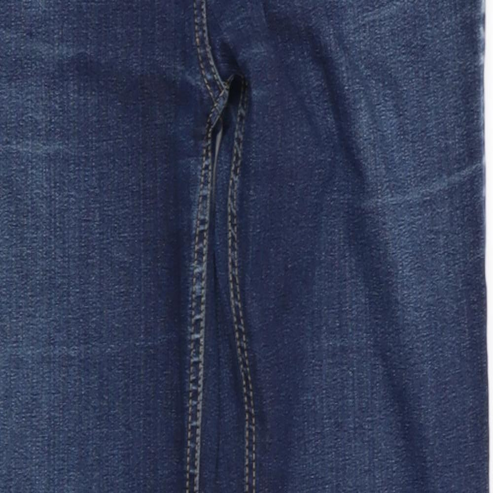 Marks and Spencer Womens Blue  Cotton Bootcut Jeans Size 10 L31 in Regular