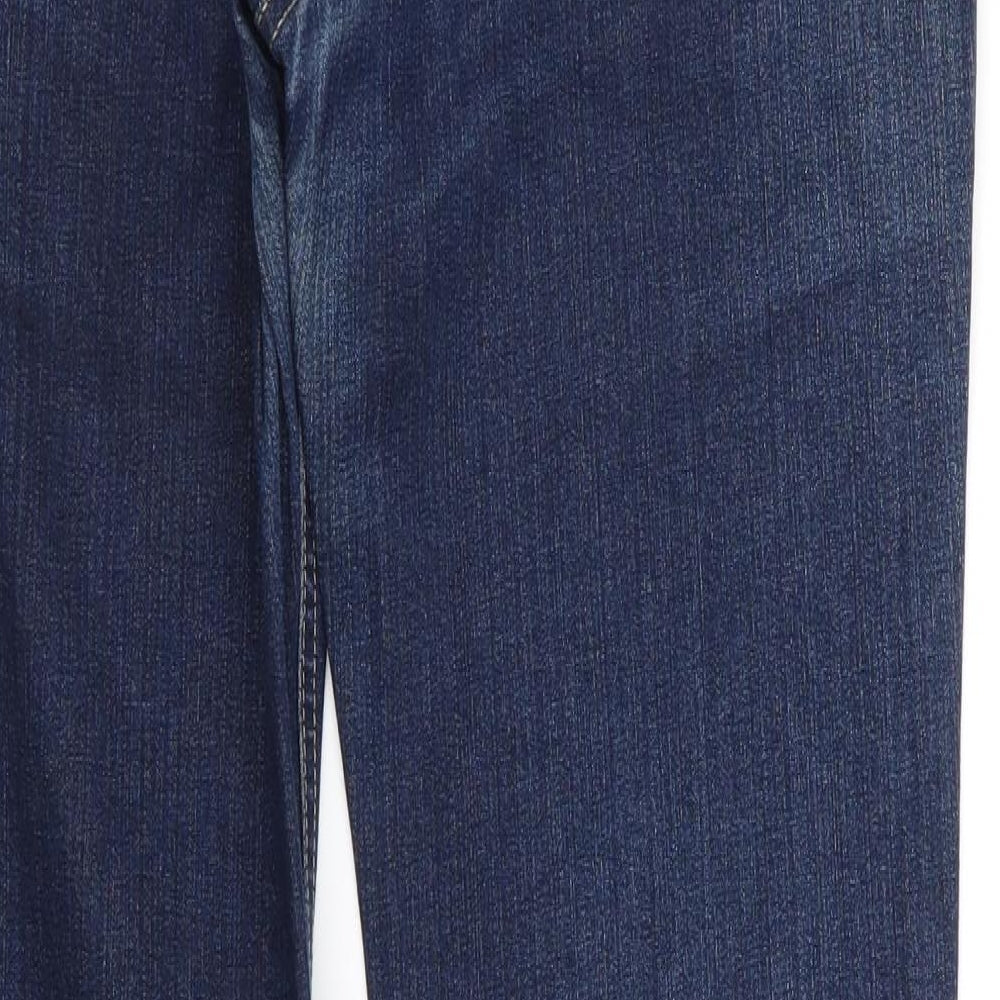 Marks and Spencer Womens Blue  Cotton Bootcut Jeans Size 10 L31 in Regular