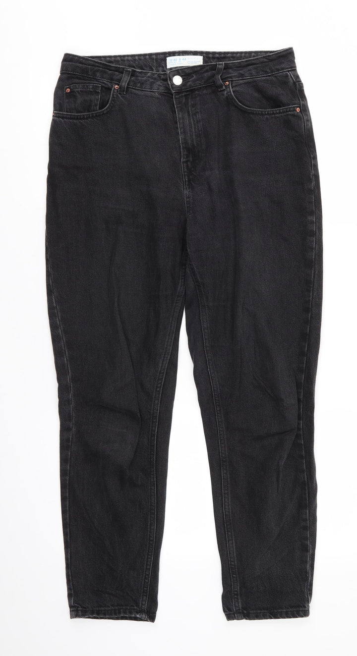 Denim Co Womens Black Cotton Straight Jeans Size 12 L27 in Regular