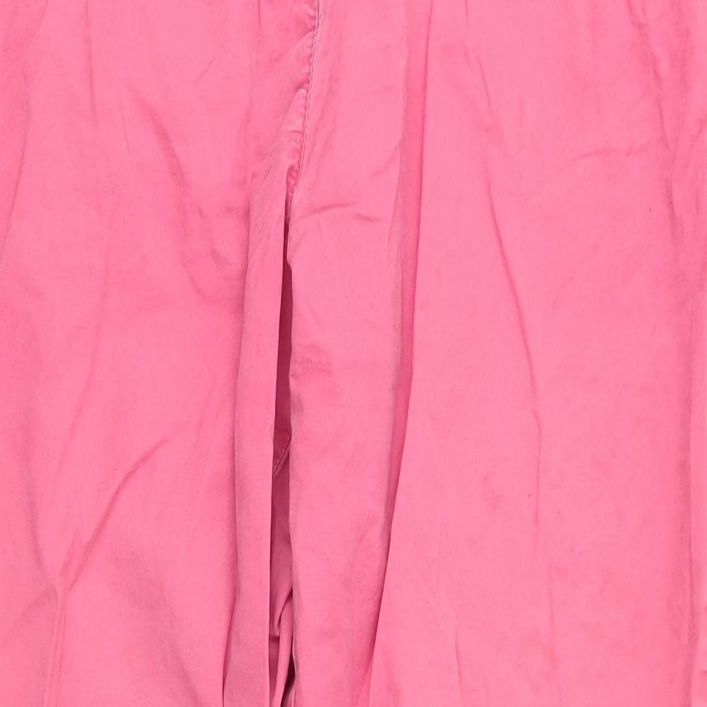 NEXT Womens Red  Cotton Trousers  Size 16 L28 in Regular  - Pale  Red