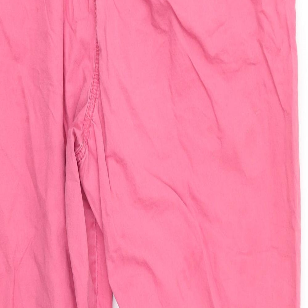 NEXT Womens Red  Cotton Trousers  Size 16 L28 in Regular  - Pale  Red