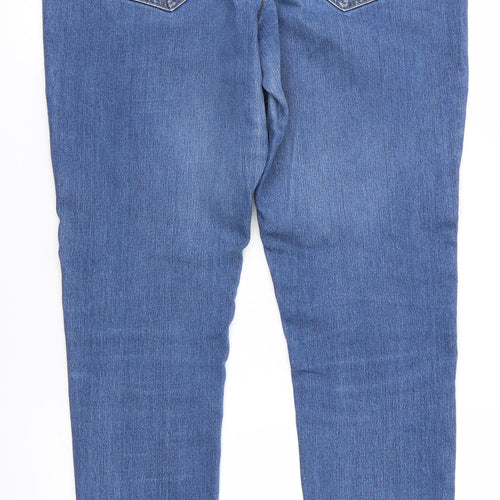 George Womens Blue  Cotton Skinny Jeans Size 12 L28 in Regular