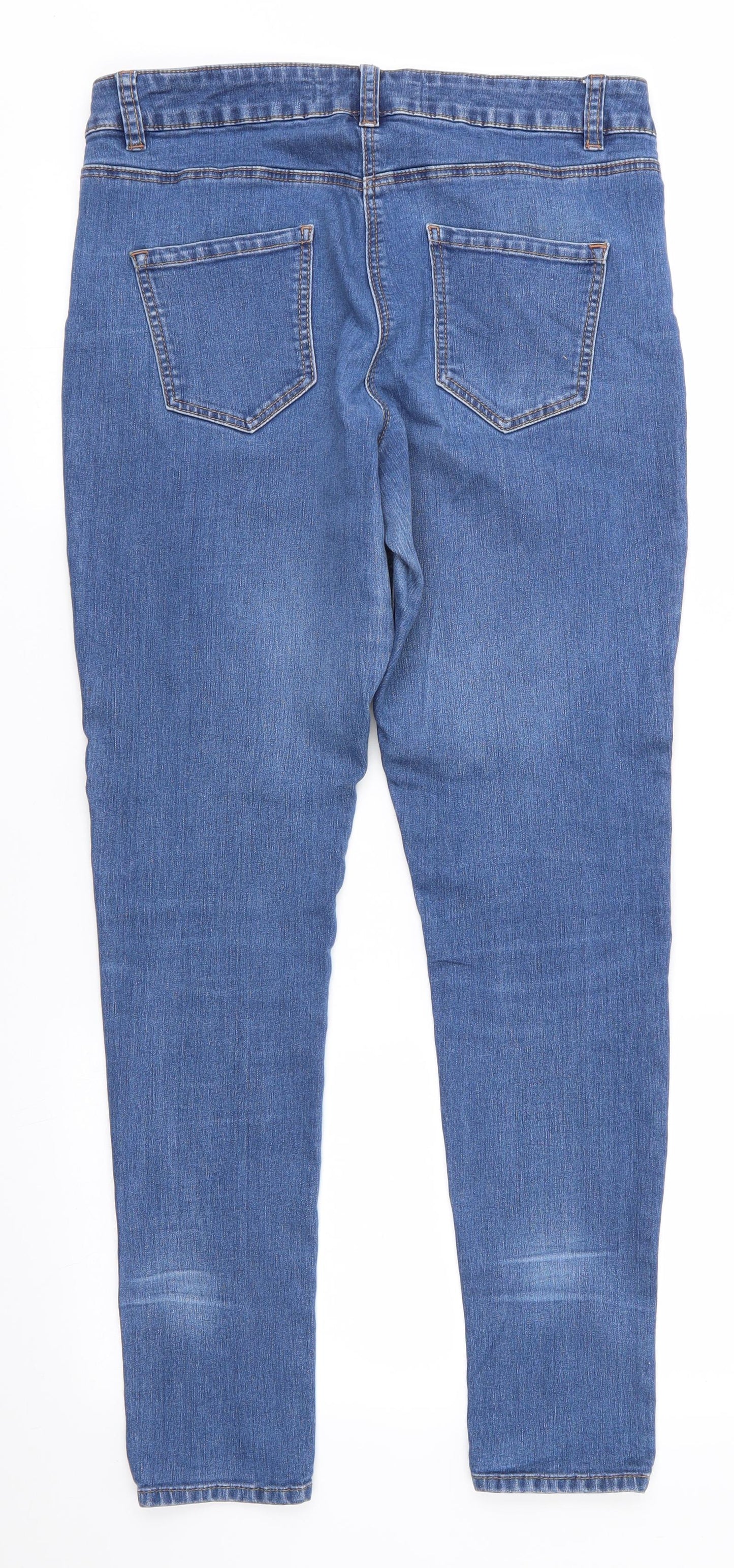 George Womens Blue  Cotton Skinny Jeans Size 12 L28 in Regular