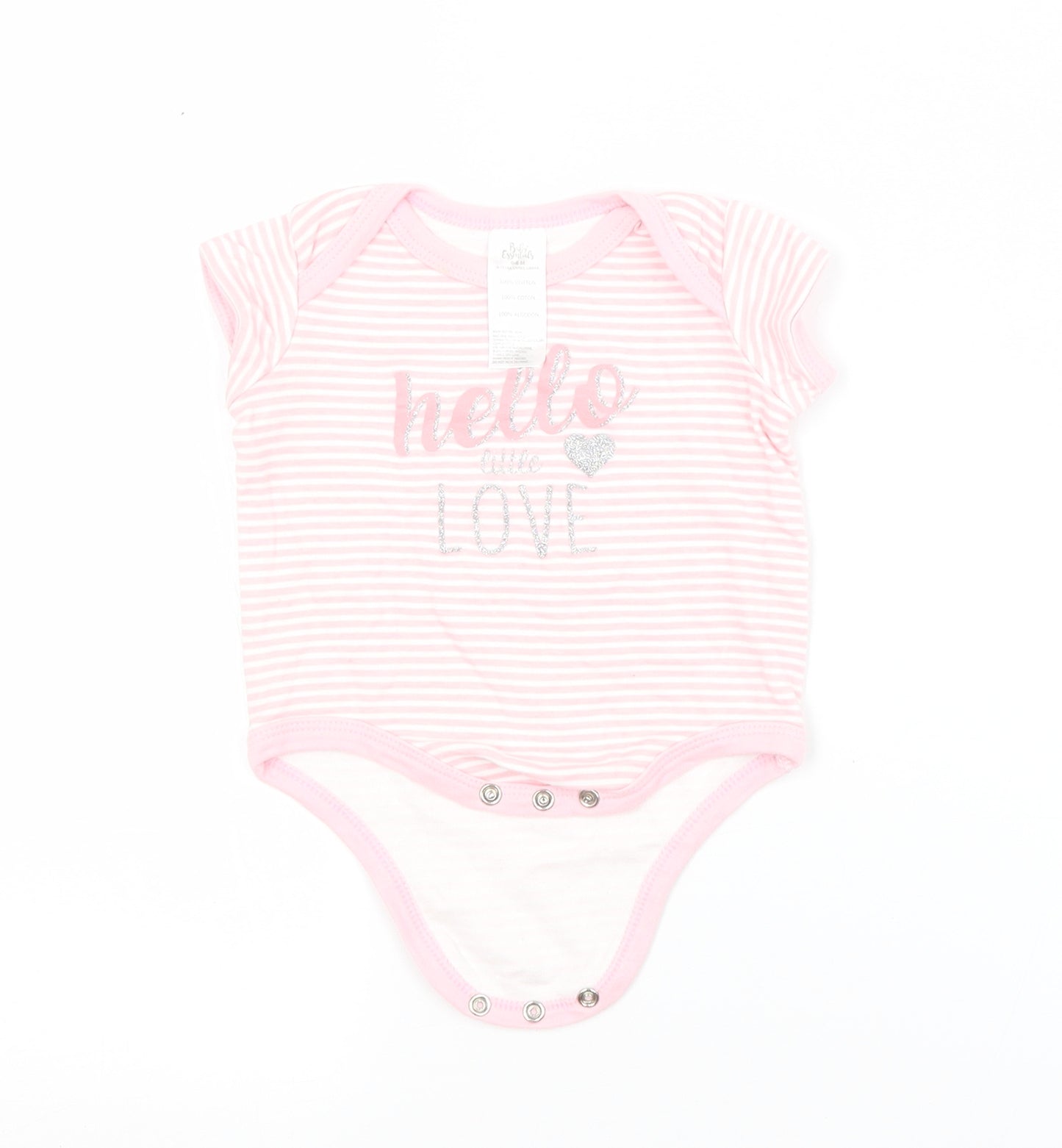 Preworn Baby Pink Striped Cotton Babygrow One-Piece Size 3-6 Months