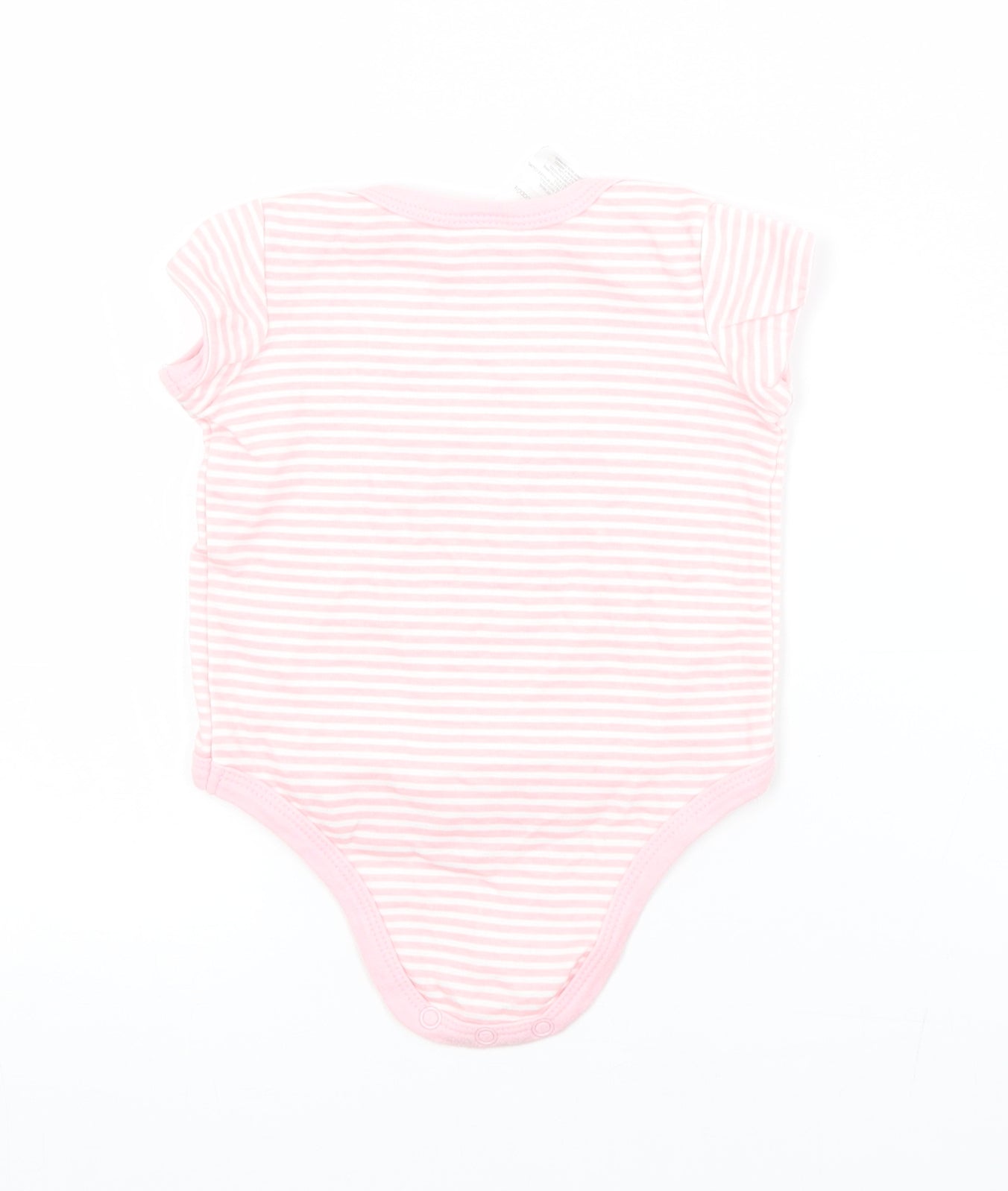 Preworn Baby Pink Striped Cotton Babygrow One-Piece Size 3-6 Months