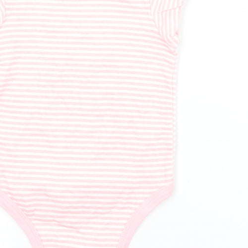 Preworn Baby Pink Striped Cotton Babygrow One-Piece Size 3-6 Months