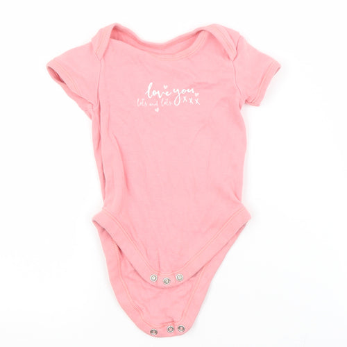 George Baby Pink  Cotton Babygrow One-Piece Size 6-9 Months