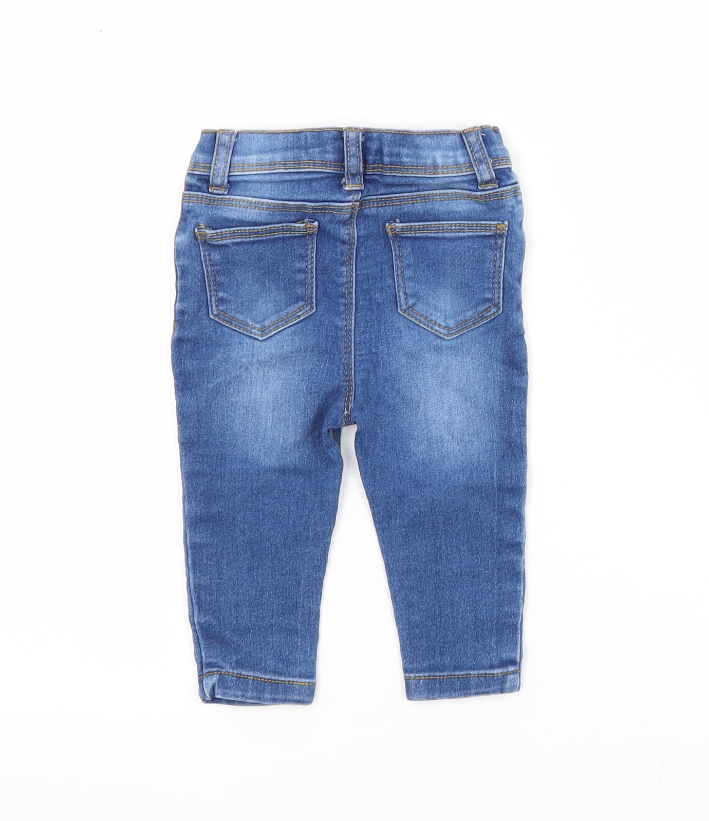 Primark Girls Blue  Cotton Jogger Trousers Size 6-9 Months