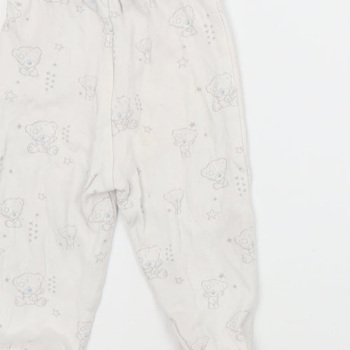 George Baby White Animal Print Cotton Jogger Trousers Size 9-12 Months