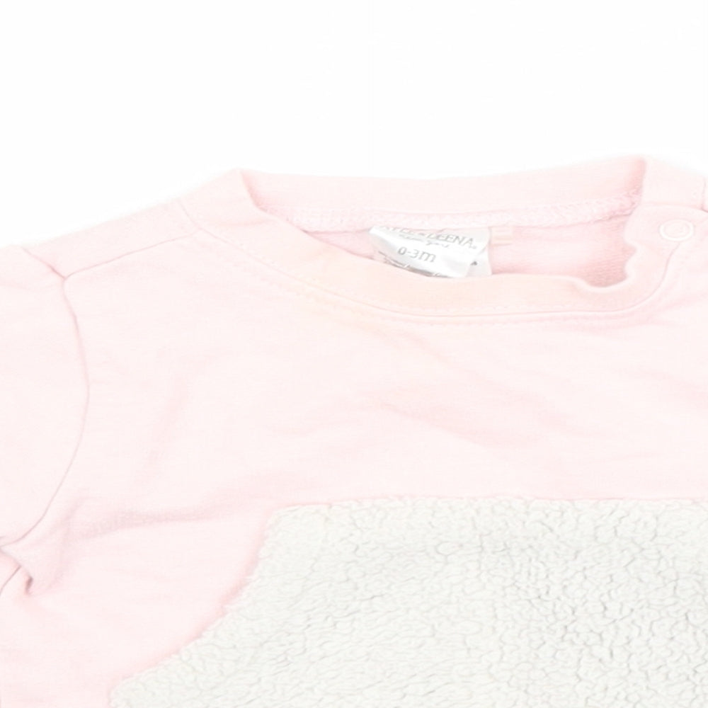 Kyle & Deena Girls Pink  Cotton Pullover Jumper Size 0-3 Months