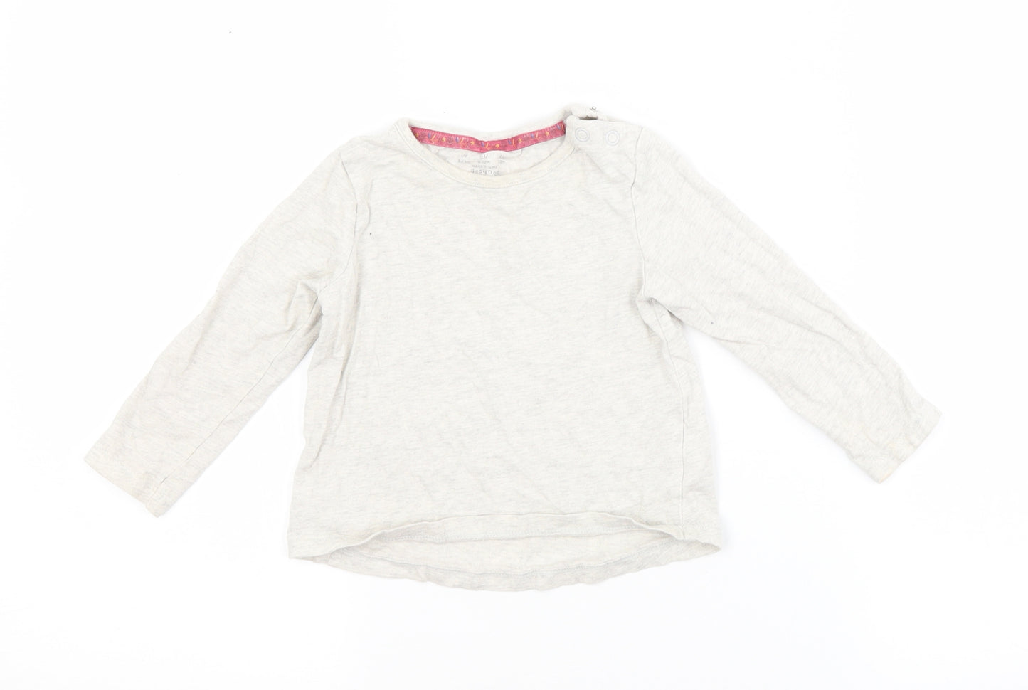 F&F Baby Grey  Cotton Basic T-Shirt Size 9-12 Months Crew Neck