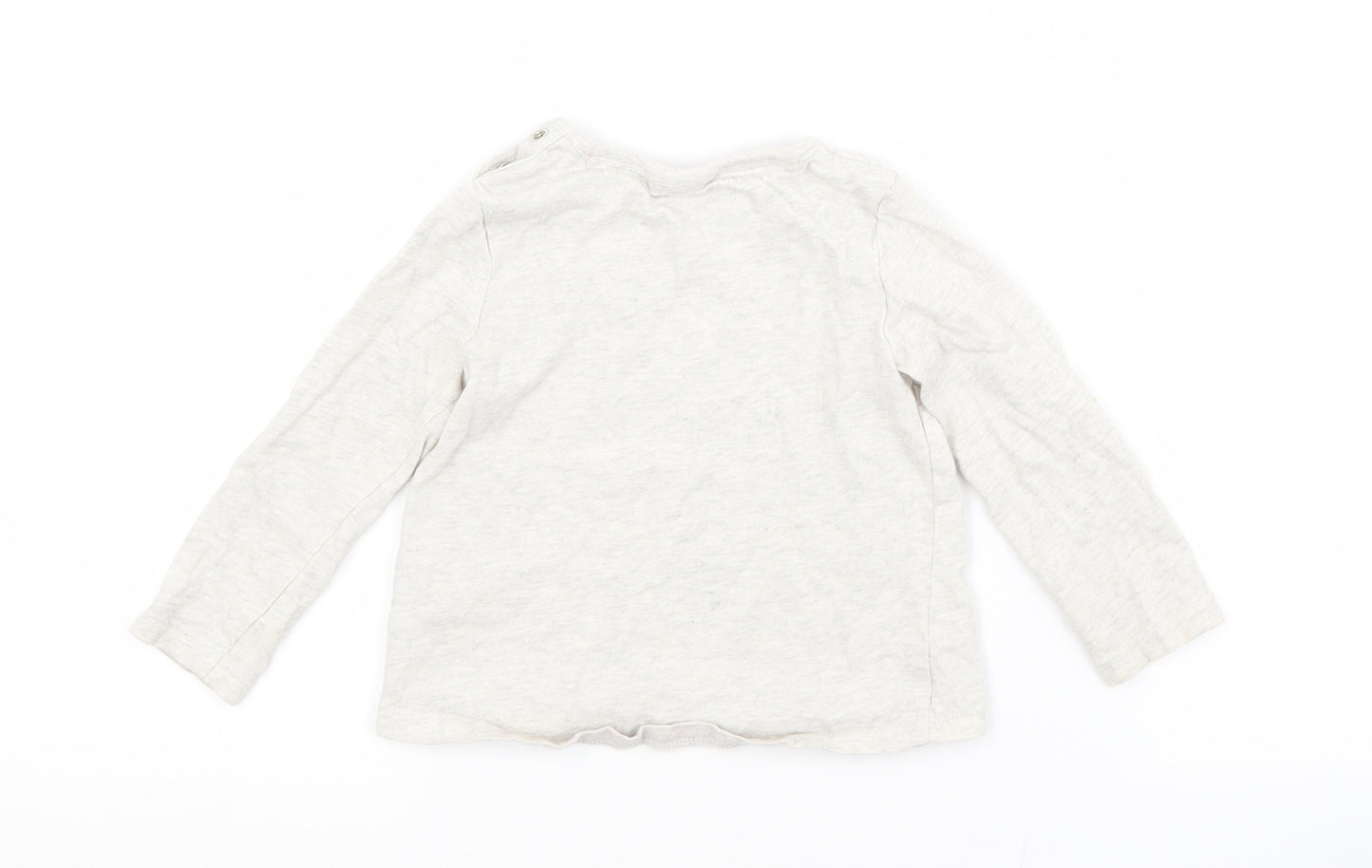 F&F Baby Grey  Cotton Basic T-Shirt Size 9-12 Months Crew Neck