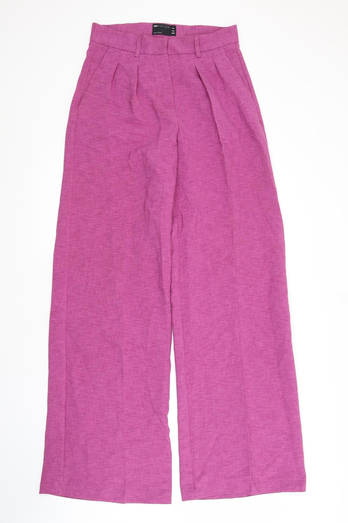 ASOS Womens Purple  Polyester Trousers  Size 6 L34 in Regular