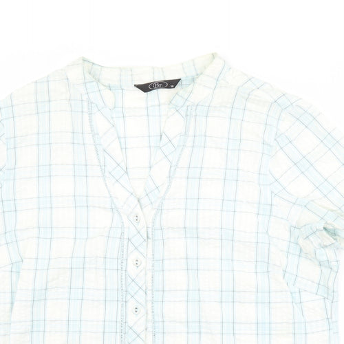 BM Womens Multicoloured Check Cotton Basic Button-Up Size 16 Collared