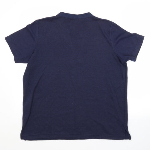 BM Womens Blue  Polyester Basic Blouse Size M V-Neck