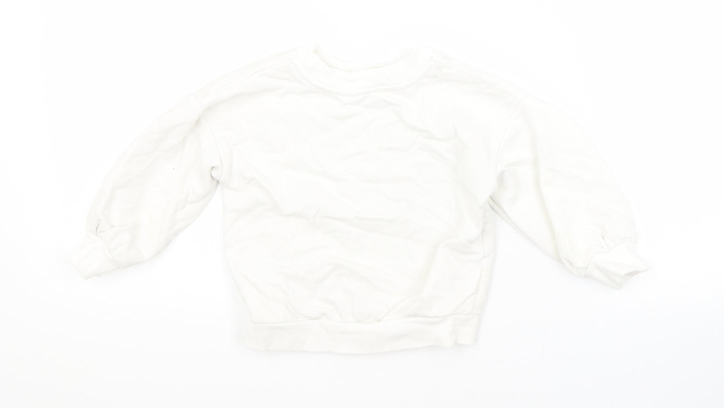 River Island Baby White  Cotton Pullover Jumper Size 6-9 Months