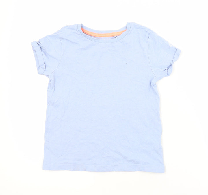 NEXT Girls Blue  Cotton Basic T-Shirt Size 7 Years Crew Neck
