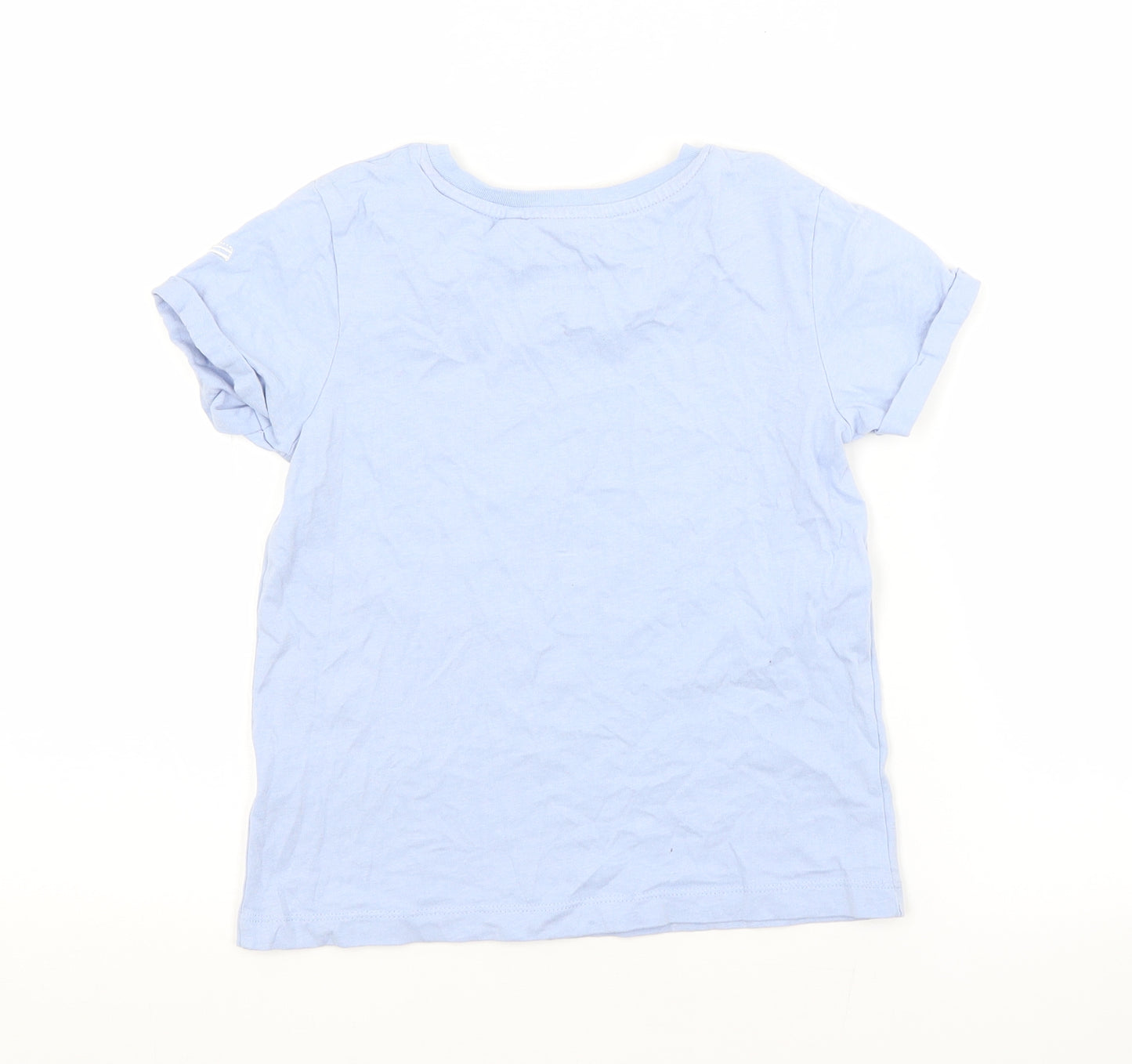 NEXT Girls Blue  Cotton Basic T-Shirt Size 7 Years Crew Neck