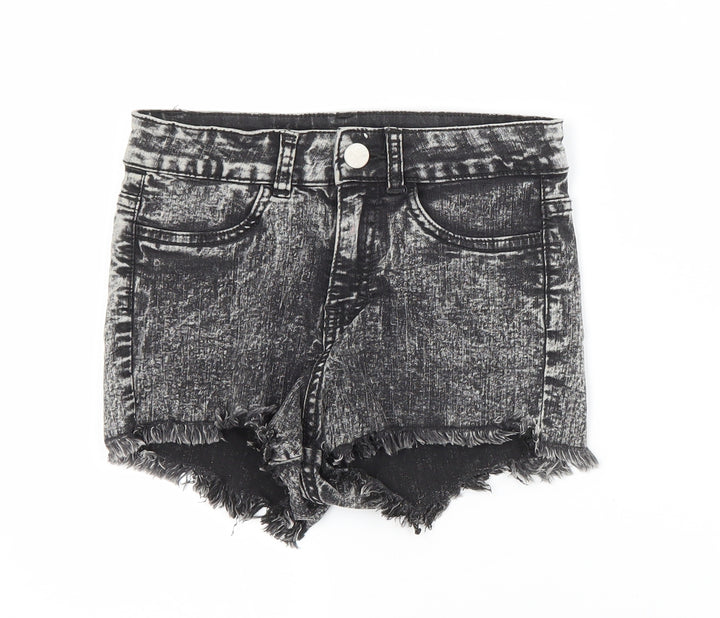 H&M Womens Grey Cotton Cut-Off Shorts Size 6 L8 in Regular