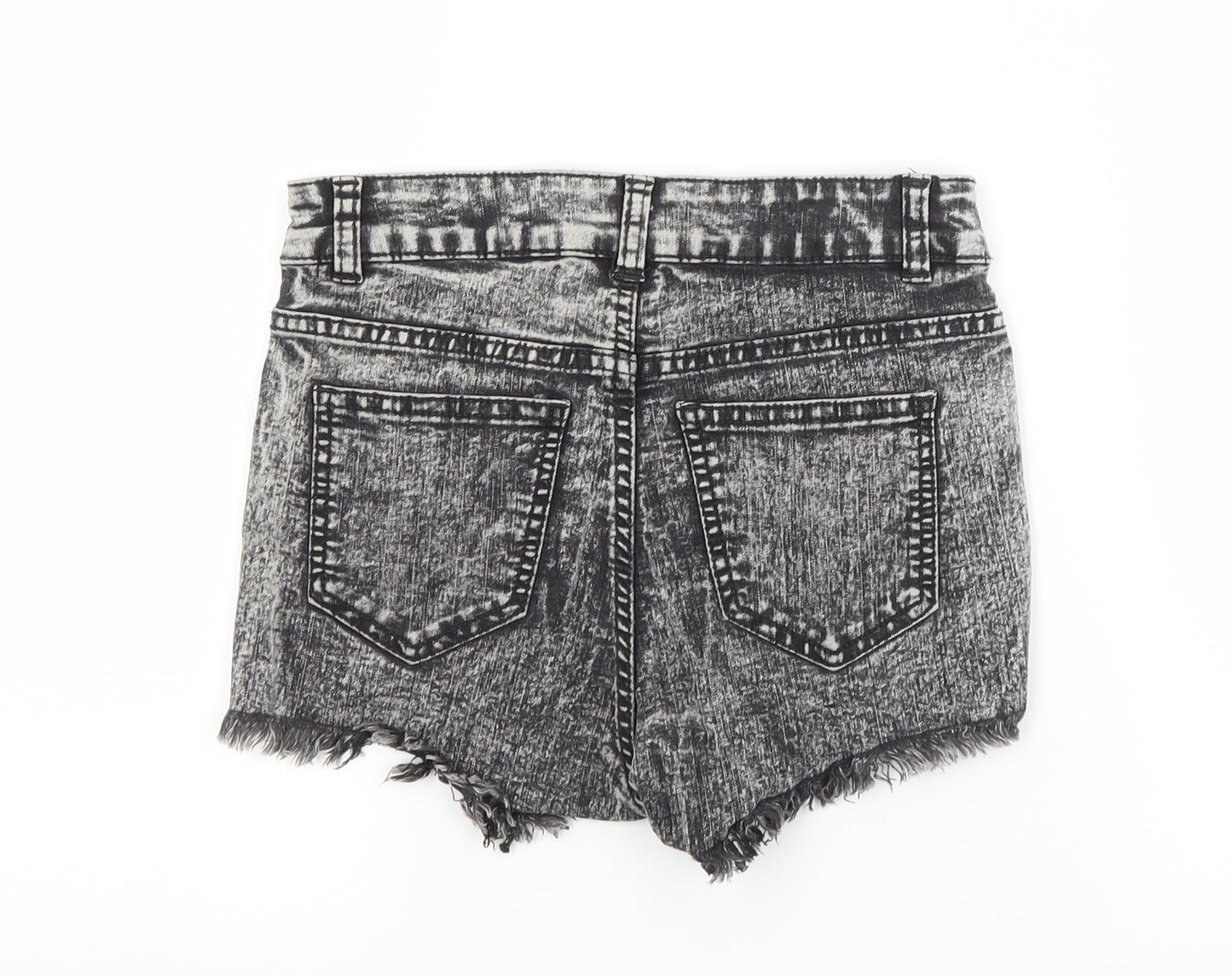 H&M Womens Grey  Cotton Cut-Off Shorts Size 6 L8 in Regular