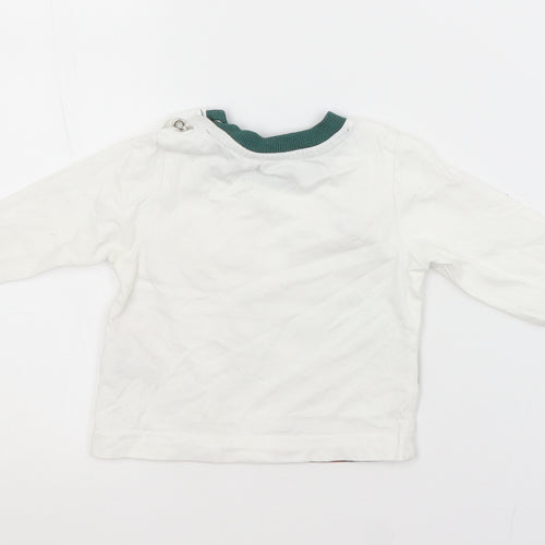 Nutmeg Baby White  Cotton Basic T-Shirt Size 0-3 Months Crew Neck