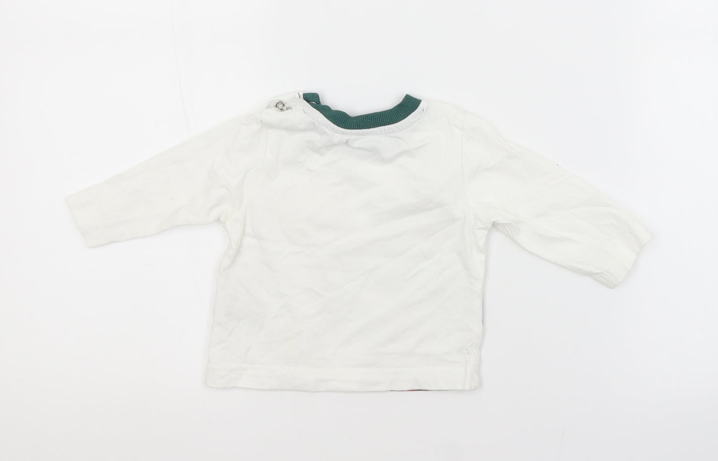 Nutmeg Baby White  Cotton Basic T-Shirt Size 0-3 Months Crew Neck