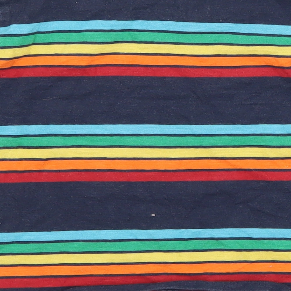 NEXT Baby Blue Striped Cotton Basic T-Shirt Size 12-18 Months Crew Neck