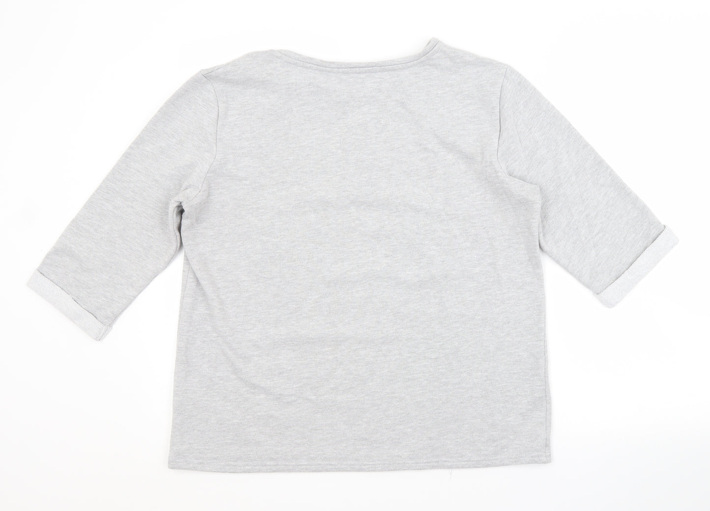 Papaya Womens Grey Crew Neck  Cotton Pullover Jumper Size M   - CHRISTMAS