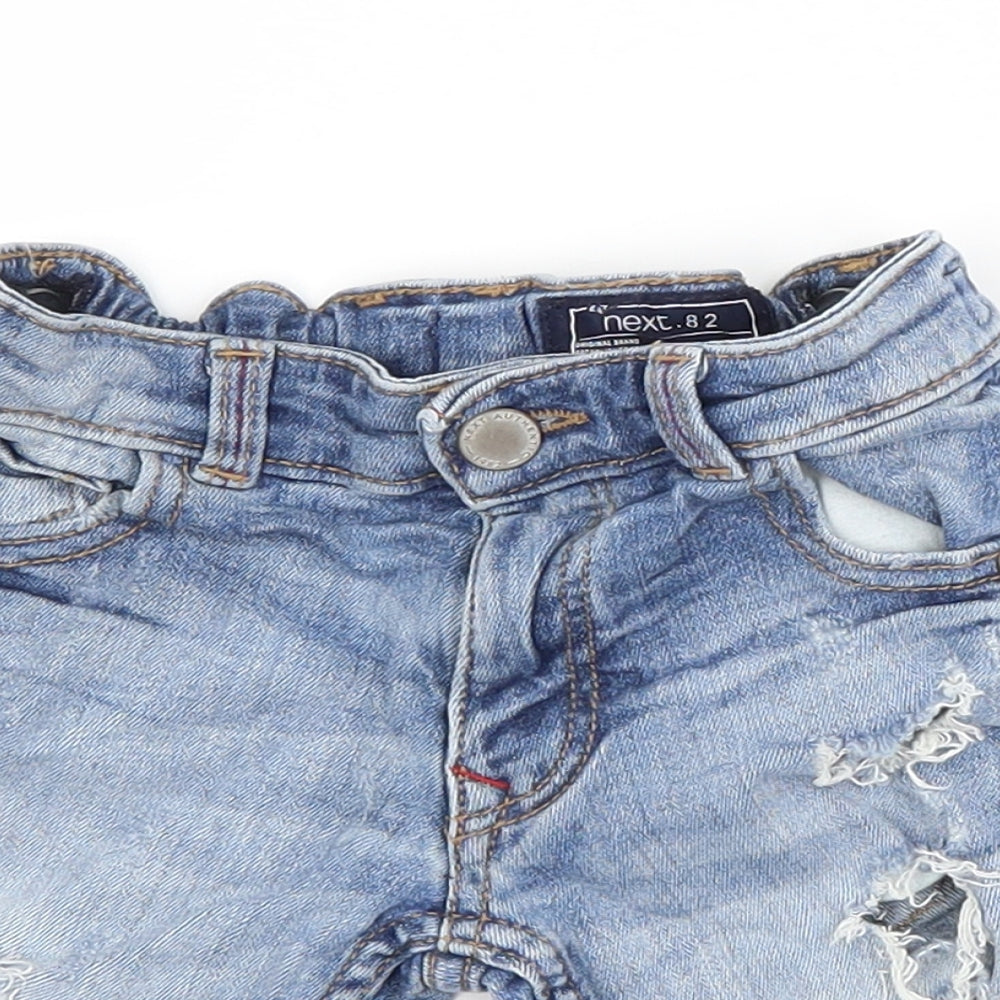 NEXT Girls Blue  Cotton Cut-Off Shorts Size 3 Years  Regular