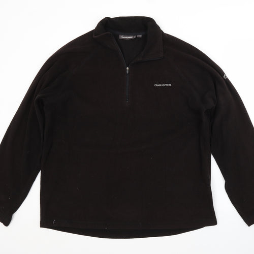 Craghoppers Mens Black Round Neck  Polyester Pullover Jumper Size L