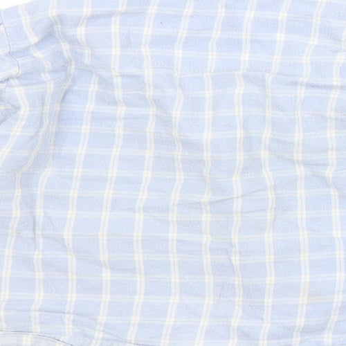 Nutmeg Baby Blue Check Cotton Basic Button-Up Size 12-18 Months Collared