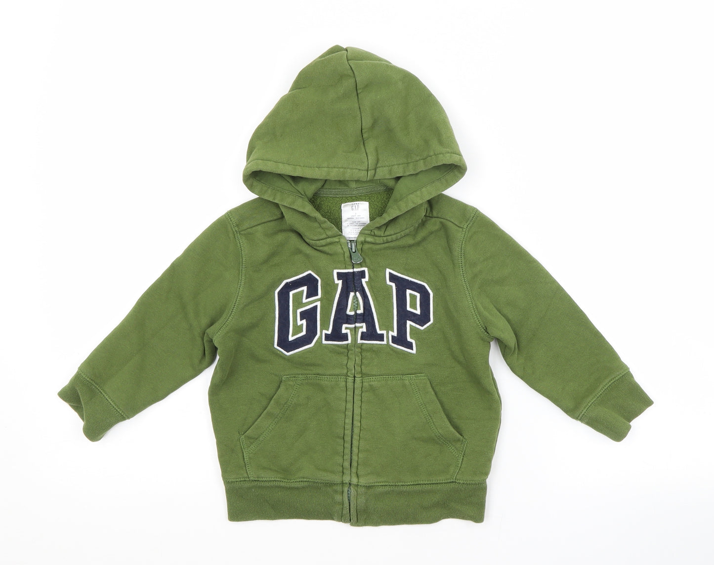 Gap Boys Green  Cotton Full Zip Hoodie Size 2 Years