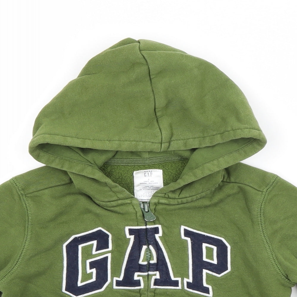 Gap Boys Green  Cotton Full Zip Hoodie Size 2 Years
