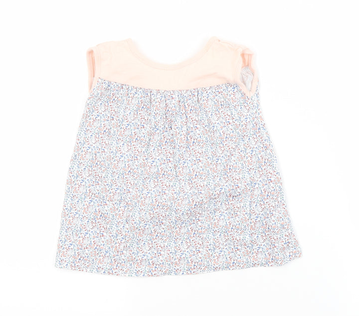 NEXT Girls Multicoloured Floral Cotton A-Line  Size 0-3 Months Crew Neck