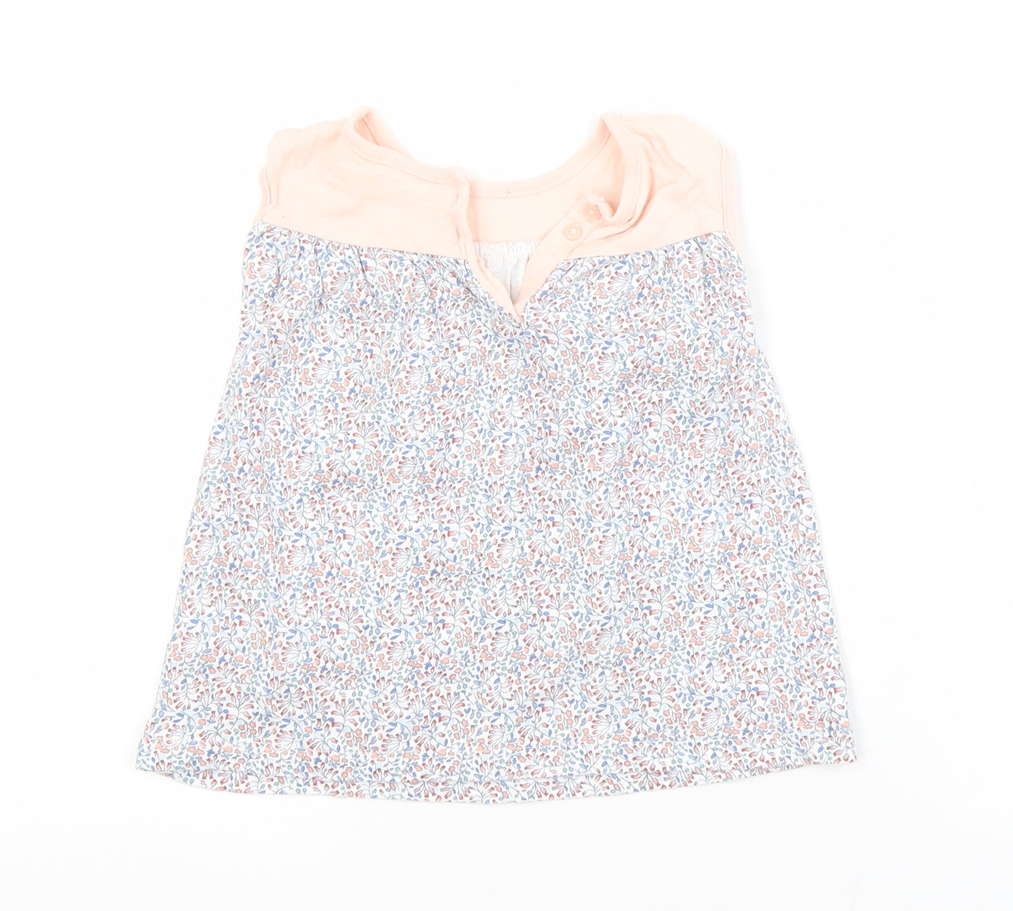 NEXT Girls Multicoloured Floral Cotton A-Line  Size 0-3 Months Crew Neck