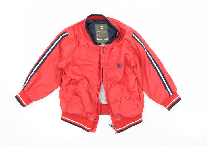 Timberland Boys Red Striped  Jacket  Size 2 Years