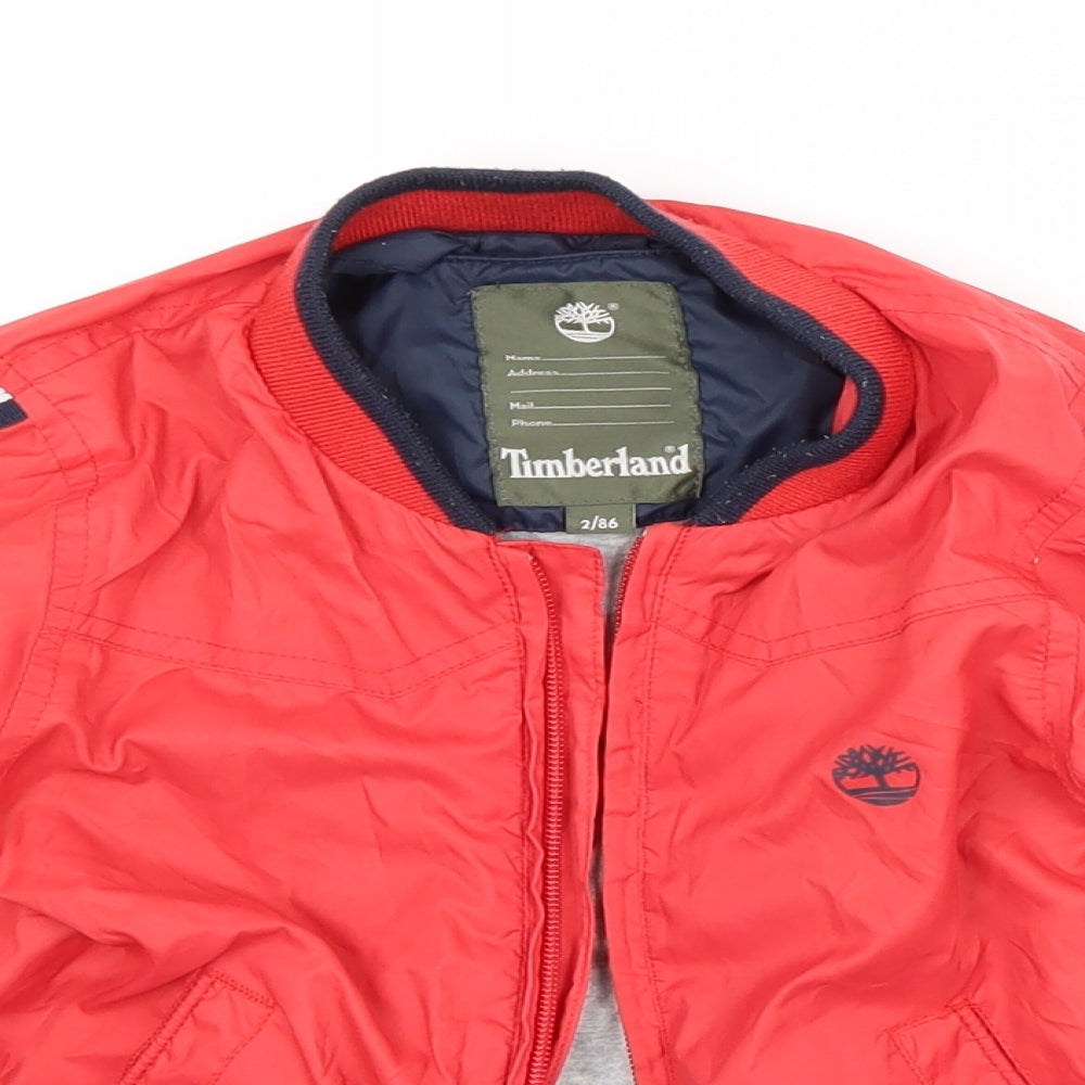 Timberland Boys Red Striped  Jacket  Size 2 Years