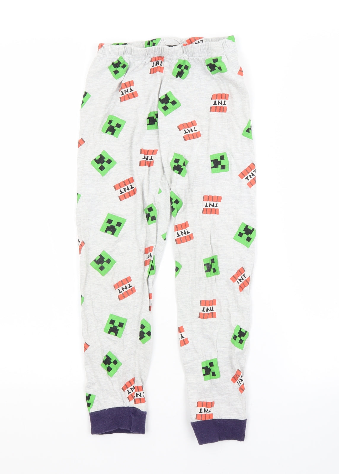 Primark Boys Multicoloured Spotted Cotton  Pyjama Pants Size 7-8 Years   - MINECRAFT