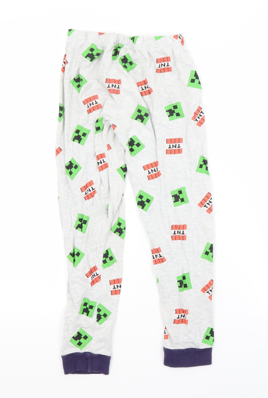 Primark Boys Multicoloured Spotted Cotton  Pyjama Pants Size 7-8 Years   - MINECRAFT