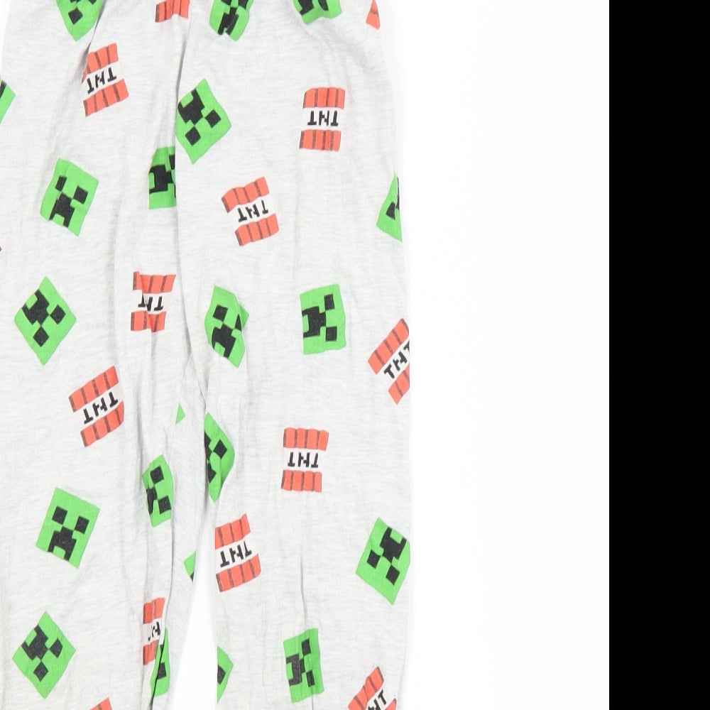 Primark Boys Multicoloured Spotted Cotton  Pyjama Pants Size 7-8 Years   - MINECRAFT