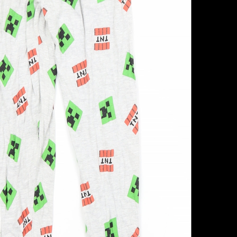 Primark Boys Multicoloured Spotted Cotton  Pyjama Pants Size 7-8 Years   - MINECRAFT