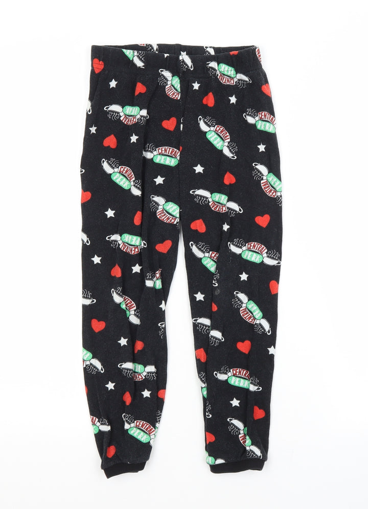 George Girls Black Geometric Cotton Pyjama Pants Size 7-8 Years - FRIENDS