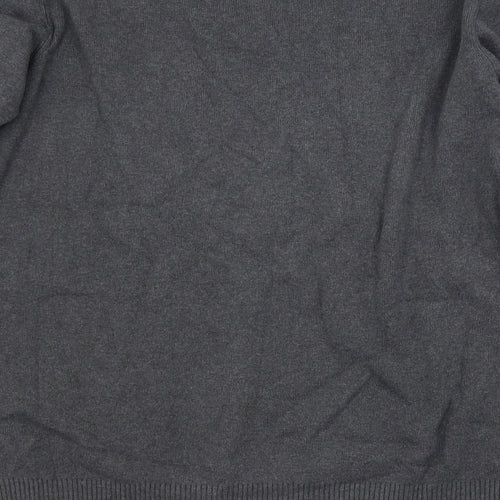 M&S  Boys Grey V-Neck  Cotton Pullover Jumper Size 15-16 Years   - SCHOOL JUMPER