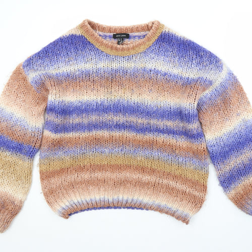 New Look Womens Multicoloured Crew Neck  Acrylic Pullover Jumper Size M