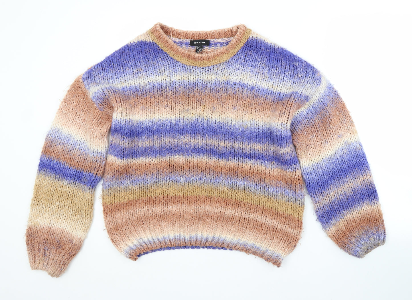 New Look Womens Multicoloured Crew Neck  Acrylic Pullover Jumper Size M