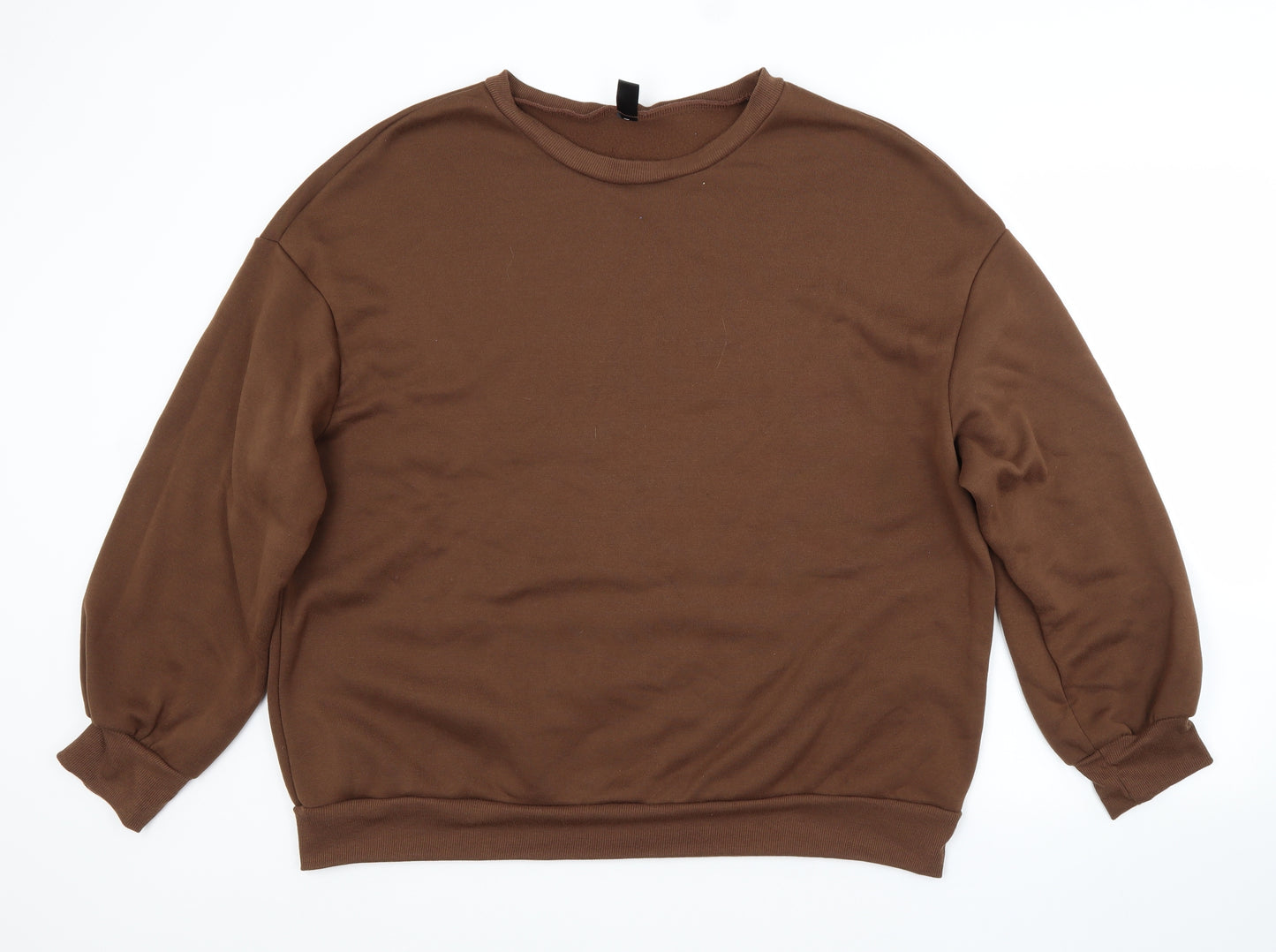 SHEIN CURVE Womens Brown Crew Neck  Polyester Pullover Jumper Size XL