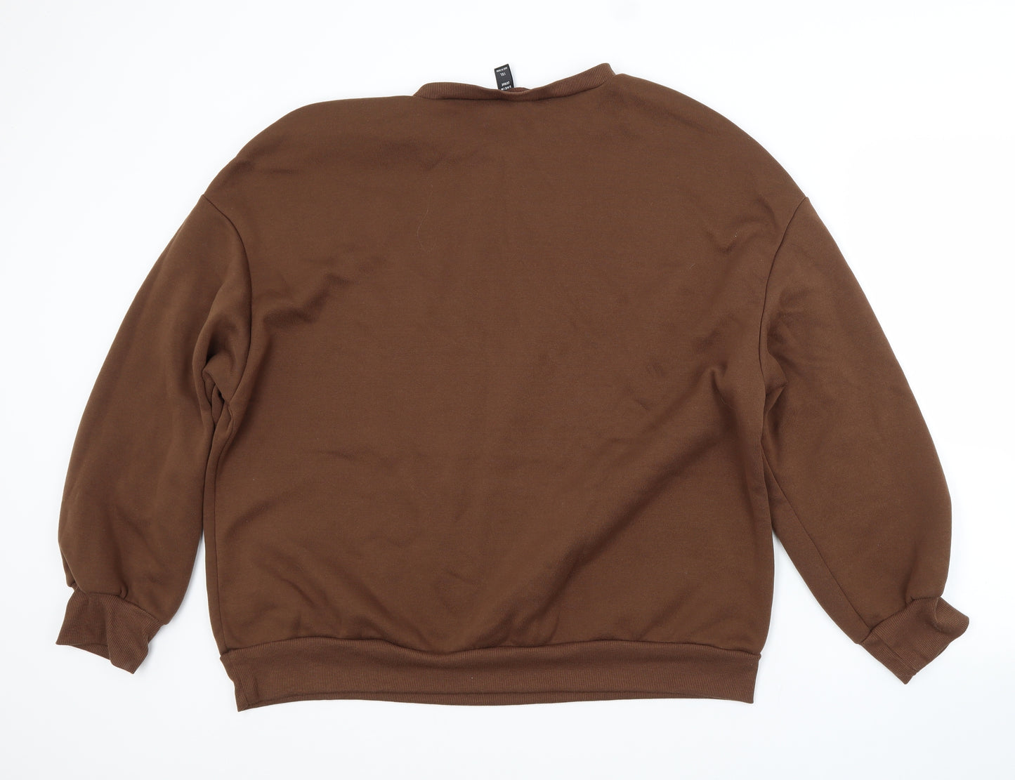 SHEIN CURVE Womens Brown Crew Neck  Polyester Pullover Jumper Size XL